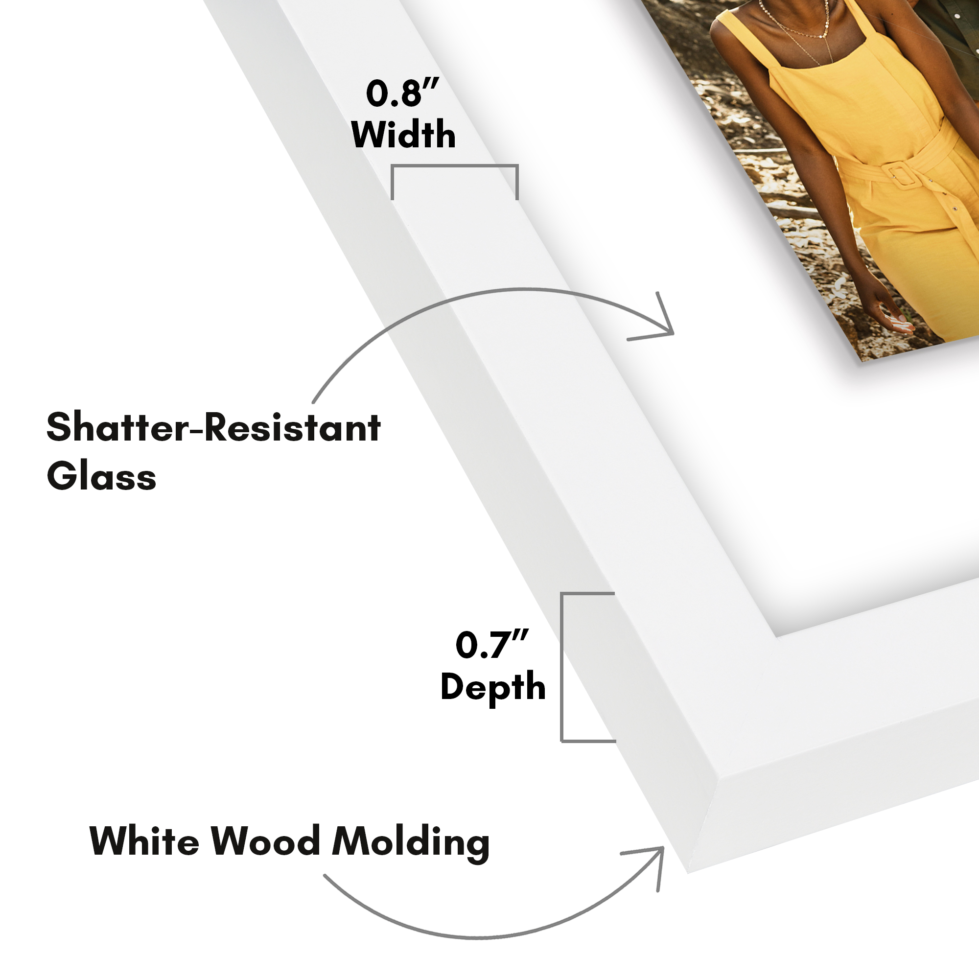 Americanflat 4x6 Double Picture Frame with Shatter-Resistant Glass Fits 2 use as One 9x12 Poster Frame - White