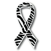 Magnet Me Up Support Carcinoid Cancer Awareness Zebra Ribbon Magnet Decal, 3.5x7 In, Vinyl Automotive Magnet