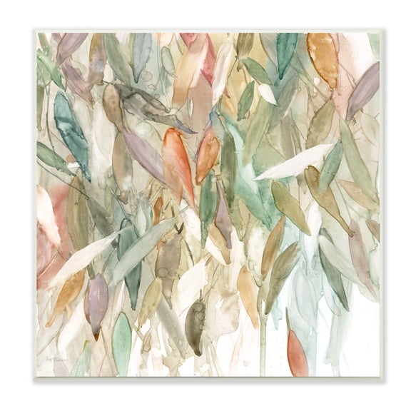 Stupell Industries Abstract Cascading Tree Leaves Autumnal Blooming Foliage Wood Wall Art, 12 x 12, Design by Carol Robinson