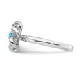thumbnail image 3 of Sterling Silver Stackable Expressions Polished 0.10 Ct. Blue Topaz Flower Ring Size 8, 3 of 5