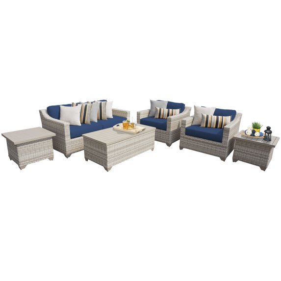 New Haven 7 Piece Outdoor Wicker Patio Furniture Set 07d