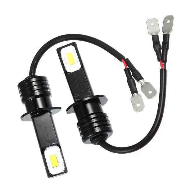 Unique Bargains Bombillas para luces antiniebla H1, Bombilla para faros delanteros, 80 W, LED, 3570 chips, lámpara para conducción de automóviles, aluminio, blanco (juego de 2)