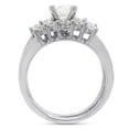thumbnail image 4 of 1 1/2 ct. t.w Center 6.5MM Round Cut Lab Created Moissanite Diamond 5 Stone Bridal Set Engagement Ring For Women In 10K Solid White Gold (G-H Color, VVS1 Clarity, 1.50 Cttw)-6.5, 4 of 7