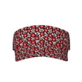 thumbnail image 2 of Kdxio Red Floral Print Sun Visor Hat Golf Visor Adjustable Velcro Outdoor Sports Cap for Men Women, 2 of 7