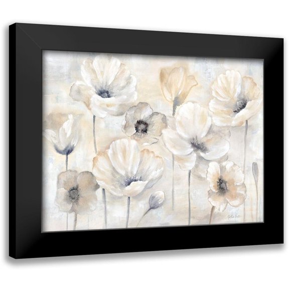 Coulter, Cynthia 14x12 Black Modern Framed Museum Art Print Titled - Gray Poppy Garden Landscape