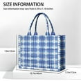 thumbnail image 3 of Large Capacity Tote Bag,Blue and White Grid Pattern Handbag Fashion Luxury Tote Bag,15.7"x13"x 5.1" Inches,Laptop Compatible, 3 of 6