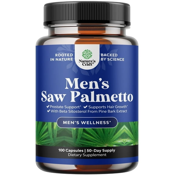 Saw Palmetto for Men with Beta Sitosterol - Saw Palmetto Extract Prostate Health Supplement for Men for Bladder Control and Prostate Support - Thickening Hair Supplement for Hair Growth for Men