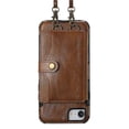 thumbnail image 4 of Funda trasera a prueba de golpes de poliuretano termoplástico (PU) con textura Crazy Horse, ranuras para tarjetas, soporte, billetera y correa cruzada para iPhone 6 Plus, 6S Plus, 7 Plus y 8 Plus., 4 of 5