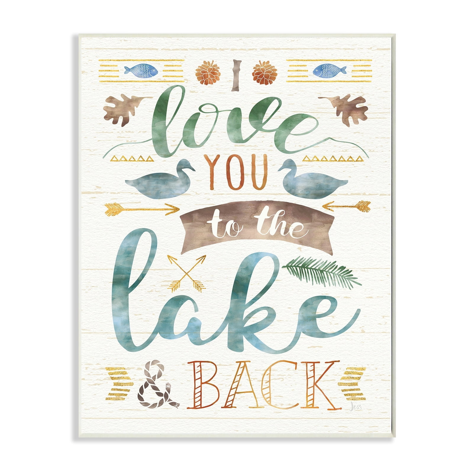 Stupell I Love You To The Lake and Back Wall Plaque Art 13 x 19