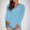 Light Blue, variant on BRGZLK Womens Long Sleeve Shirts Loose Fashion Solid V Neck blouse Pullover Fall Tops Casual Workout Y2K Clothes Black XXXL
