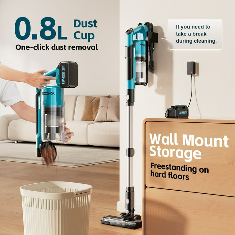 Amiluo Cordless Vacuum Cleaner, 600W/60KPA 70mins Brushless Vacuum
