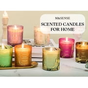 M&SENSE Jasmine Soy Scented Candles: 7.8oz 42-Hour Long Last Burning Time, Vegan Soy Candle, No Toxin Bathtub Date Night Romance Home Fragrance for Her
