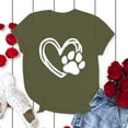 thumbnail image 5 of WREESH Womens Fashion T-Shirts Valentine's Day Causal Round Neck Heart Printing Blouse Short Sleeve T-Shirt Summer Tops Pullover Olive Green, 5 of 5