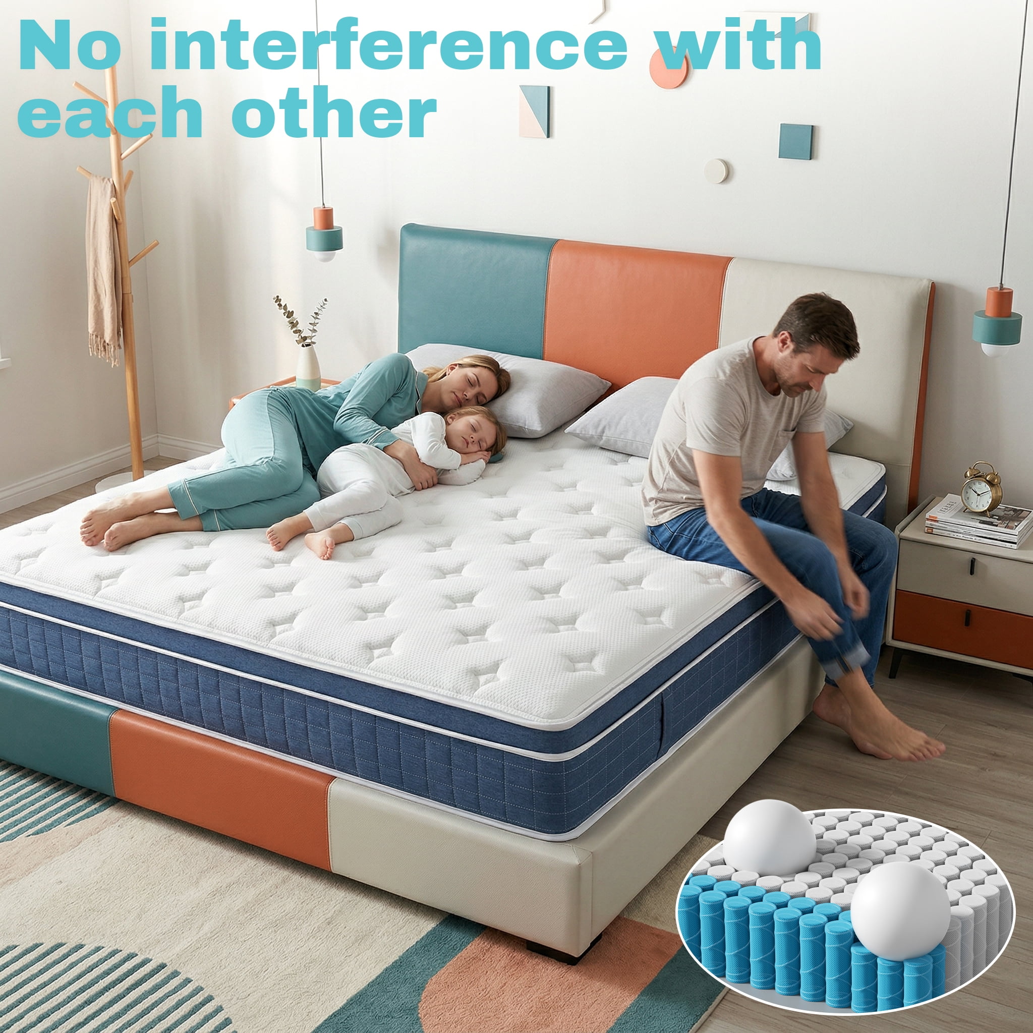12" Twin Hybrid Mattress in a Box, Memory Foam and Pocket Springs, Medium Firm, Deep Sleep, Breathable, Back and Shoulder Pain Relief, Motion Isolation