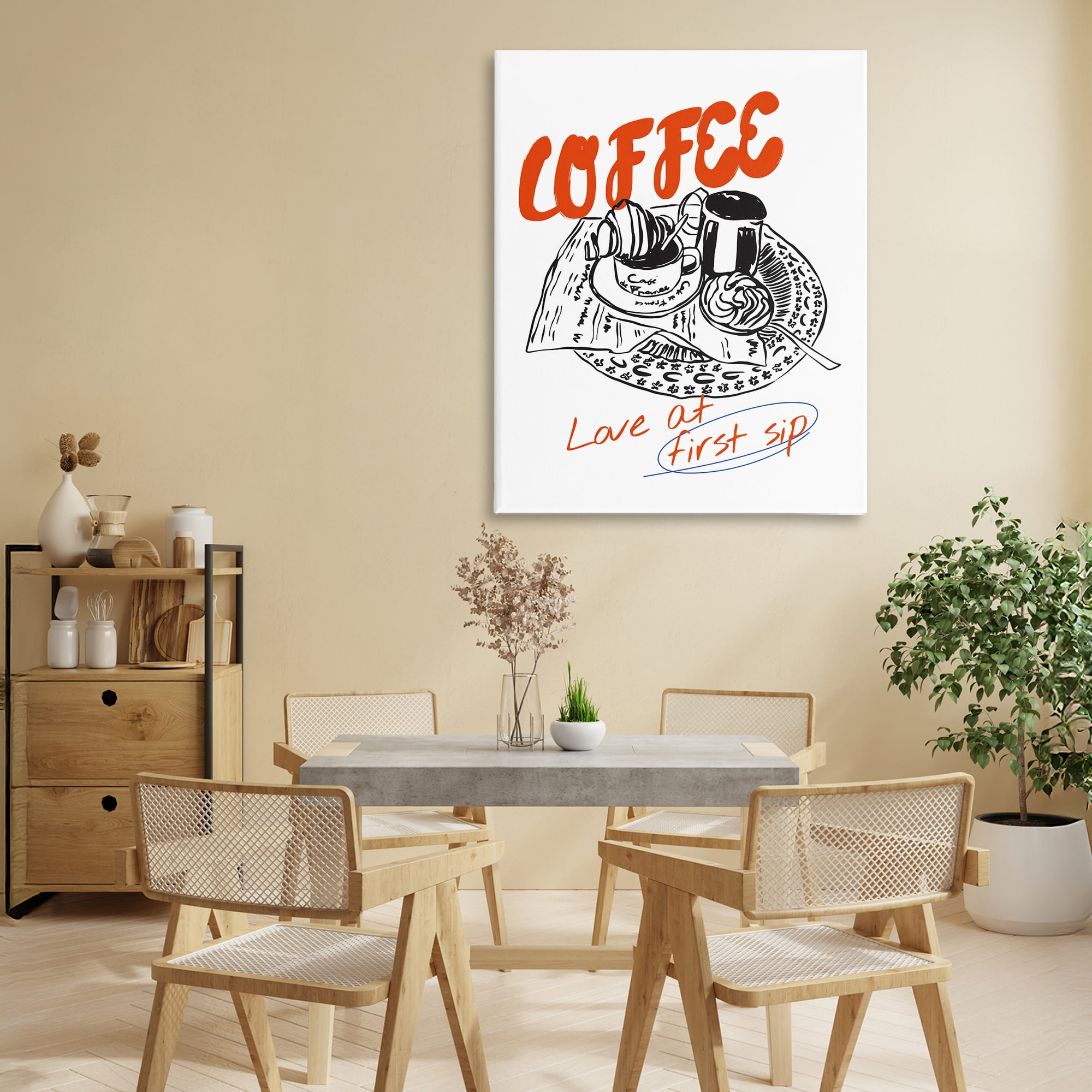 Stupell Industries Coffee Love At First Sip Canvas Wall Art, design by The Prints Vibe