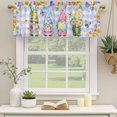 thumbnail image 2 of 2 Pack Valances for Window, Easter Short Curtains for Kitchen Bedroom Living Room, Watercolor Gnomes Eggs Flowers Butterflies Purple Plaid Small Window Treatment Valance Drapes 54 x 18 Inch, 2 of 8
