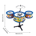 thumbnail image 2 of Juguetes para piscina, juguetes para bebés y niños pequeños. Batería de simulación infantil con 3 tambores, instrumento de percusión musical de jazz para niños de 3 a 6 años., 2 of 8
