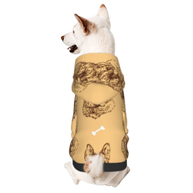Fotbe German Shepherd Dog Sudadera con Estampado para Perros Pequeños – Suéter con Capucha para Mascotas, Tela Suave de Forro Polar con Bolsillo-XX-Large