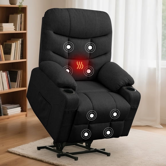 Korser Power Lift Recliner Chair for Elderly with Massage for Living Room,Black