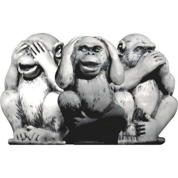 SP12913 20in 3 Wise Monkeys See Hear Speak No Evil Monkeys Cardboard Cutout Standee Standup