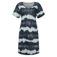 thumbnail image 3 of Sexy Dance Women Midi Dress V Neck Tunic Dresses Tie Dye Sundress Bohemian Party Gray XXL, 3 of 6