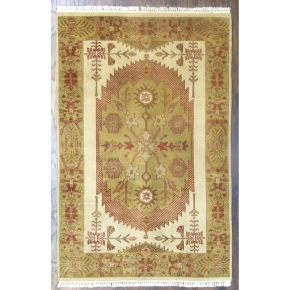 Wahi Rugs Hand Knotted Tribal Anatolian Design 4'0"x6'0" -w632