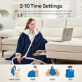 thumbnail image 6 of Heated Throw Blanket, Electric Heated Wrap Poncho Shawl with Pockets, 6 Heating Levels & 2 to 10 Hours Time Settings, 50 x 60 Inch, Navy, 6 of 6