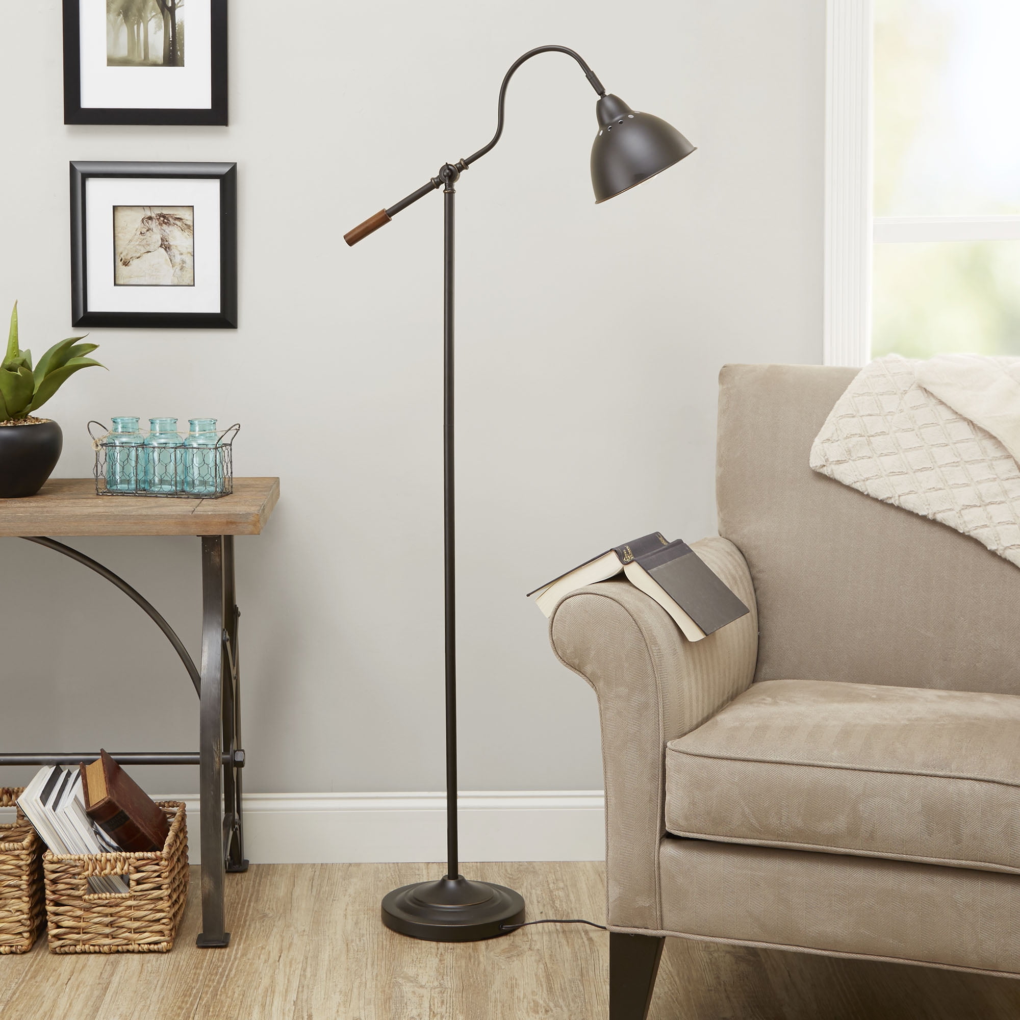 Better Homes & Gardens 5 Foot Adjustable Arm Floor Lamp OilRubbed