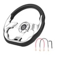 thumbnail image 1 of 320mm the Latest Carbon Fiber Racing Steer Modification Mini Drifting Steering Wheel (Silver）, 1 of 12