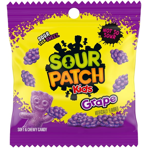 SOUR PATCH KIDS Grape Soft & Chewy Candy, 3.58 oz