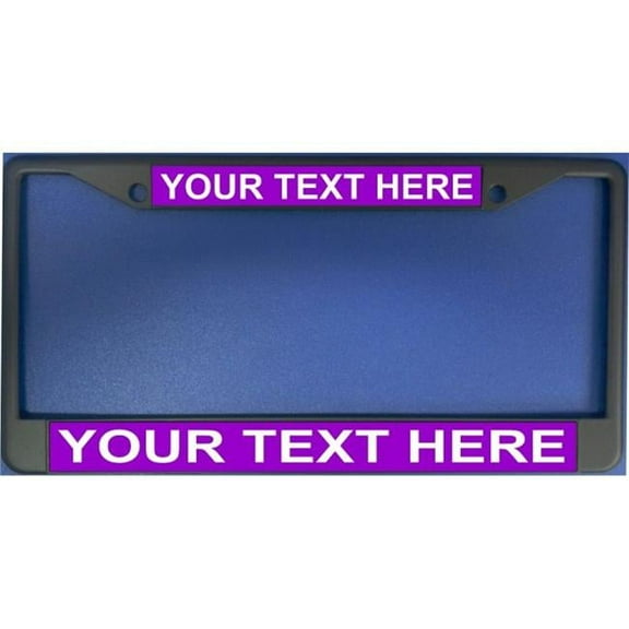 212 Main LPO1906 6 x 12 in. Custom Personalized Purple Background Black License Plate Frame
