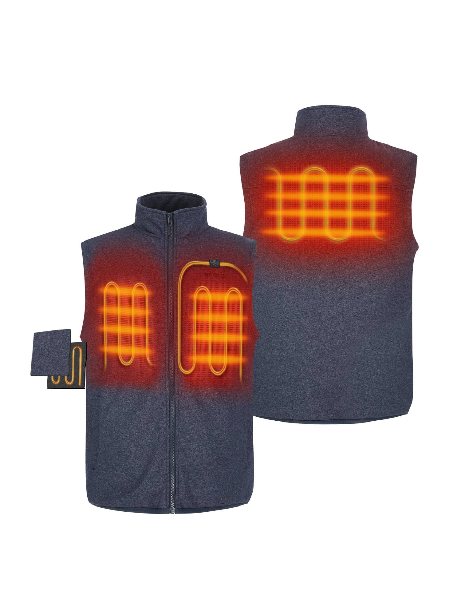 Mens Golf Vest Heated Fleece Vest For Men Rechargeable Battery