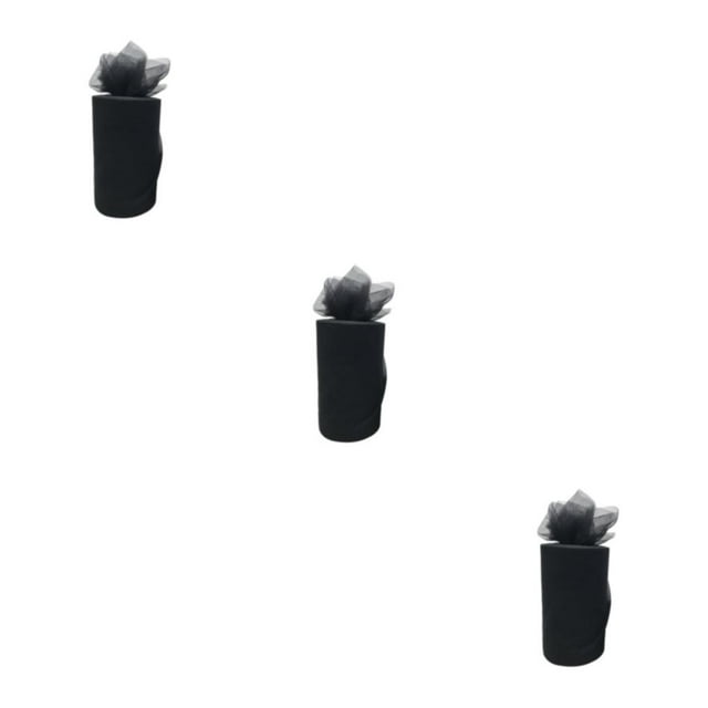 Maytalsory Polyester Durable et Fiable Rouleau Blanc Poignet Tulle Essentiel pour Bricolage Mariages Rouleau Tulle Noir 3Ensemble