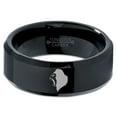 thumbnail image 2 of Tungsten Growling Angry Gorilla Ape Band Ring 8mm Men Women Comfort Fit Black Beveled Edge Polished, 2 of 4