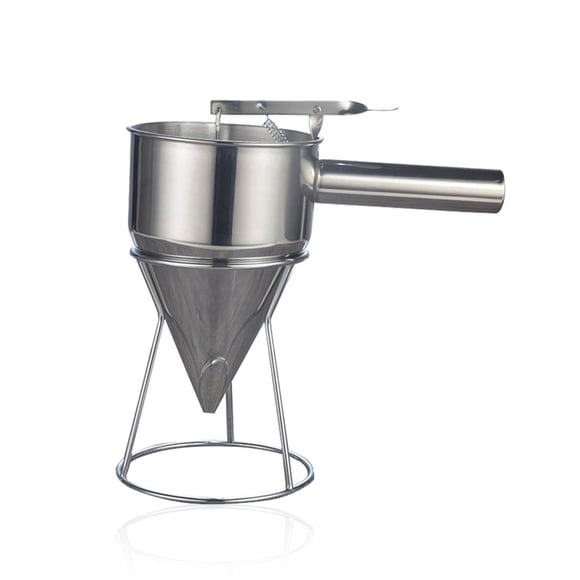 Naiovety Dispensador de tortitas Cupcake DIY hacer postre embudos separador con soporte colador cocina hornear para panadería restaurante Cocina y Comedor