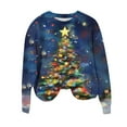 thumbnail image 4 of Yteetum Women's Oversized Christmas Sweatshirts Crewneck Xmas Graphic Pullover Hoodless Sweatshirts Top Womens Casual Christmas Print Loose Long Sleeve Round Neck Sweatshirt Fall Clothes Clothes, 4 of 8