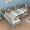Grey + Twin, variant on Twin Size L-Shaped Day Bed with Storage – Corner Bed Frame with 3 Drawers & Bookshelf for Bedroom or Living Room,Grey