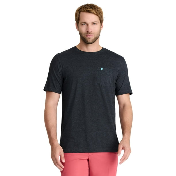 Camiseta IZOD Saltwater Soft Wash con Bolsillo, Negra, Talla M