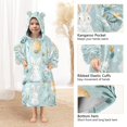 thumbnail image 3 of FORMRS Wearable Blanket Hoodie with Sleeves for Kids Cozy Flannel Sweatshirt, Floral Easter, 3 of 7