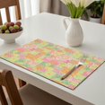 thumbnail image 6 of Placemat, Pioneer Flower Floral Print Pattern Place Mats Table Mat Set Of 2, PVC Washable Placemats for Party Kitchen Dining Decoration, 18x12 Inch, Fade Resistant, 6 of 6