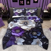 Castle Fairy Luxury Flowers Girl Twin Comforter Sets,Bling Crystal Floral Bedding Set