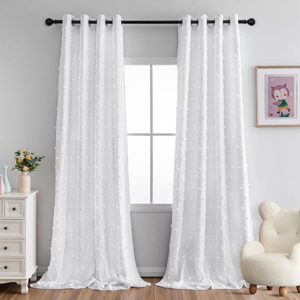 Cortinas opacas MYSKY HOME 100% blancas, 2 paneles, 270 x 275 cm