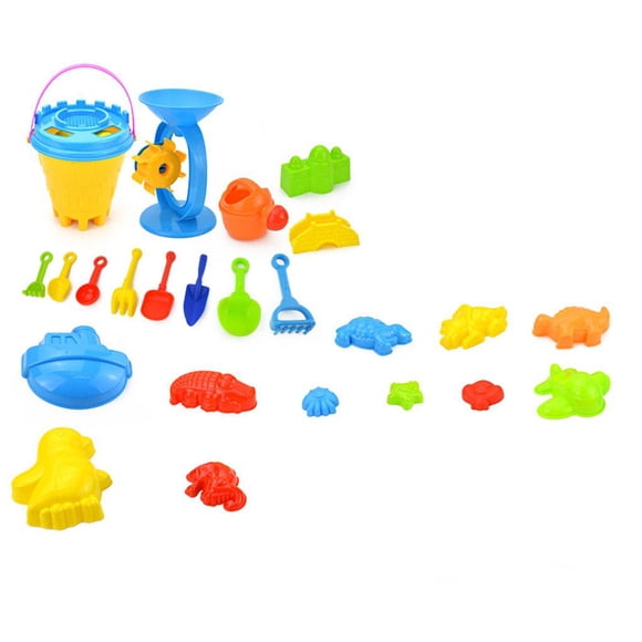 Juguete de arena de playa divertido baño de plástico juguetes de caja de arena Kit de dragado de arena regalo para niños 25 unids / set Vogacara WJ3006-00