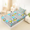 thumbnail image 5 of Castle Fairy Abstract Floating Ring Twin Sheets 3pcs,Geometric Square Dot Bedding,Sky Blue Lemon Gray,1 Flat Sheet, 1 Fitted Sheet and 1 Pillowcase, 5 of 7