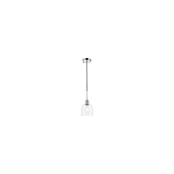 Living District Gabe 1 light Chrome and Clear seeded glass pendant