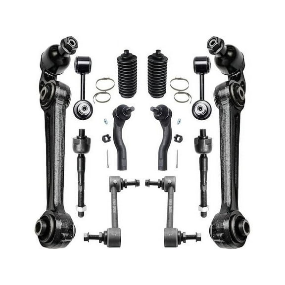 Front and Rear Control Arm Ball Joint Tie Rod and Sway Bar Link Kit - Compatible with 2010 - 2012 Ford Fusion 2011