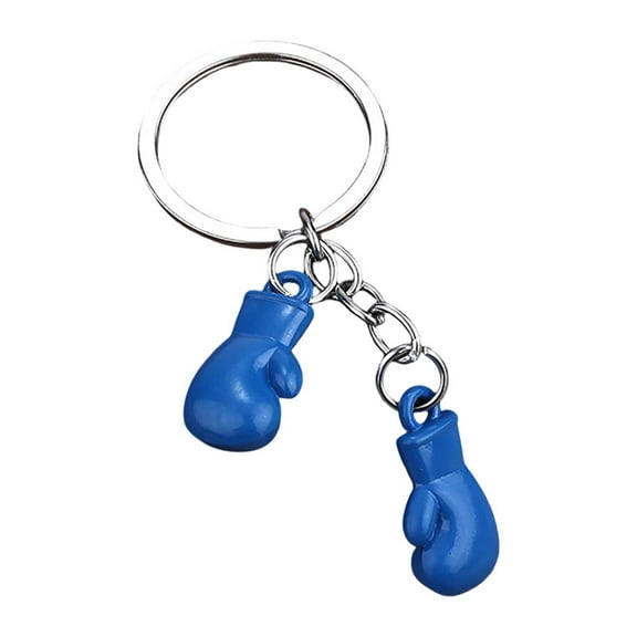 H-JJ Boxing Gloves Keychain, MiniMetal Boxing Glove Key Ring, Bag Backpack Decor ,Bag Charms,for Men Women Gifts(Blue)
