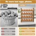 thumbnail image 2 of BTY 4-Tier Farmhouse Wooden Egg Holder, Pine Wood Egg Storage Tray Rack for Countertop, 2 of 6