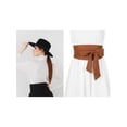 thumbnail image 6 of INSPIRE CHIC Women Plus Size Solid Obi Belt, Bowknot Self Tie Wrap Wide Sash Waistband Belt for Dress 22.05-32.28" Brown, 6 of 6
