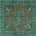 thumbnail image 1 of Ahgly Company Indoor Square Persian Turquoise Blue Traditional Area Rugs, 6' Square, 1 of 4